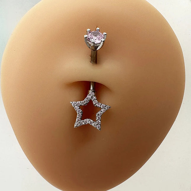 Sexy Piercing Navel Nail Body Jewelry For Women Girls Personalized Simple Cross Pendant Belly Button Rings Gifts
