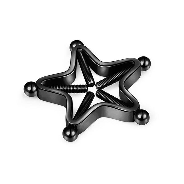 ● 1Pc Stainless Steel Adjustable Nipple Rings For Women, Star Shaped Clip On Nipple Ring Fake Nipple Piercing Jewelry