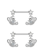 2796-SR / Nipple Rings / body|Moon