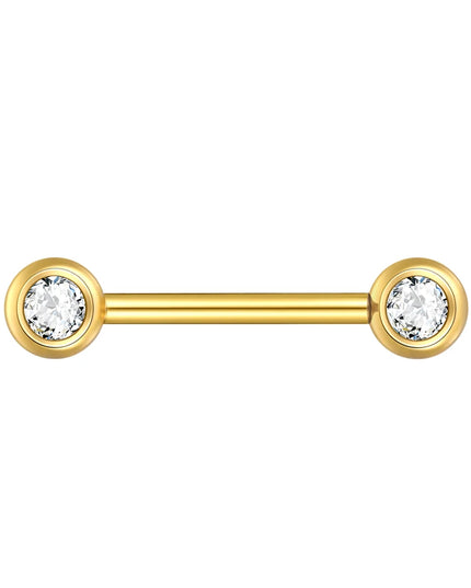 1/2Pcs Titanium Nipple Piercing Jewelry CZ Bezel Tongue Nipple Bars Piercing for Breasts Sexy Piercing Mamilo for Women 12-20mm