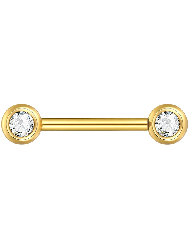 1/2Pcs Titanium Nipple Piercing Jewelry CZ Bezel Tongue Nipple Bars Piercing for Breasts Sexy Piercing Mamilo for Women 12-20mm