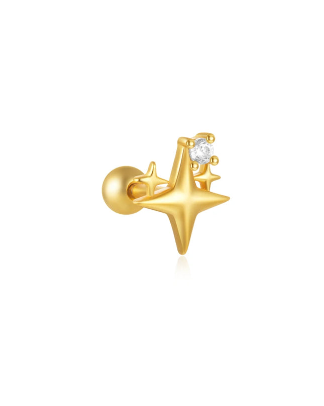 AIDE Heart Round Ball Flat Helix Piercing Earring 925 Sterling Silver Ear Studs Geometric Zircon Exquisite Trinket Studs Aretes