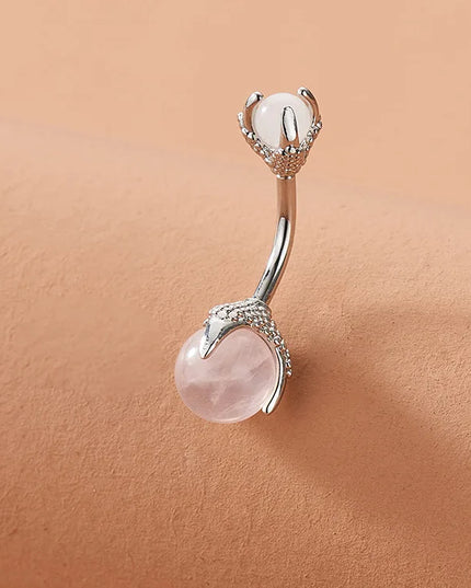 Belly Button Clear Zircon Bezel Piercing Internally Threaded Navel Ring Body Jewelry Belly Ring Gifts