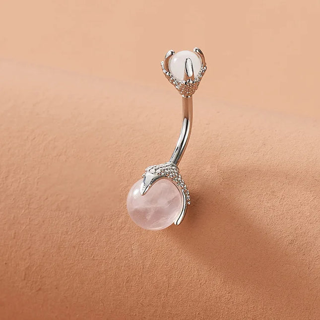Belly Button Clear Zircon Bezel Piercing Internally Threaded Navel Ring Body Jewelry Belly Ring Gifts