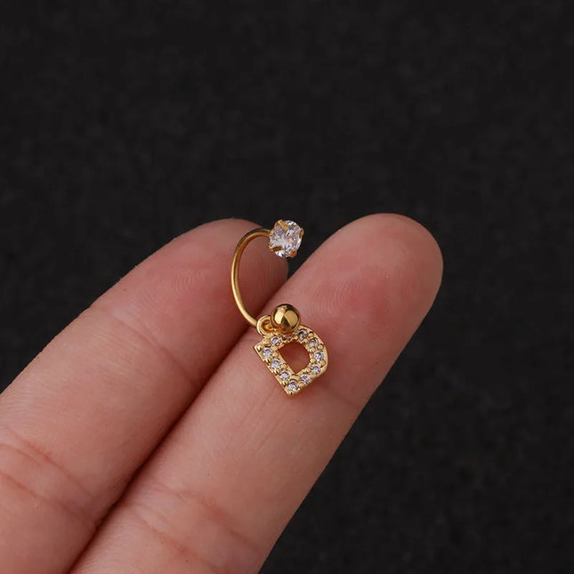 1Pc  English Letter Piercing  Tragus Piercing Jewelry Septo Nose Lip Ear Septum Cartilage Captive Hoop Ring Jewelry Pendientes