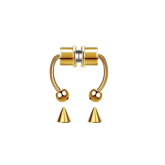 Women Fake Piercing Nose Ring Hoop Septum Non Piercing Nose Clip Rock HipHoop Stainless Steel Magnet Fashion Punk Body Jewelry