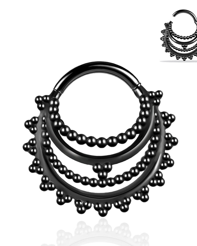 Doearko1PCS Elegant  Nose Rings Stainless Steel  Round Thorns Nose Rings Cartilage Hoop Earrings Segment Septum Clickers