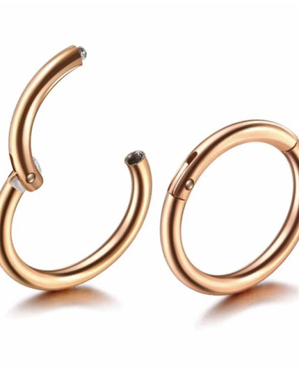 Surgical Steel Nose Rings Septum Piercing Earrings Hinged Segment Clicker Hoop Lip Nipple Ear Cartilage Helix Perforated Jewelry