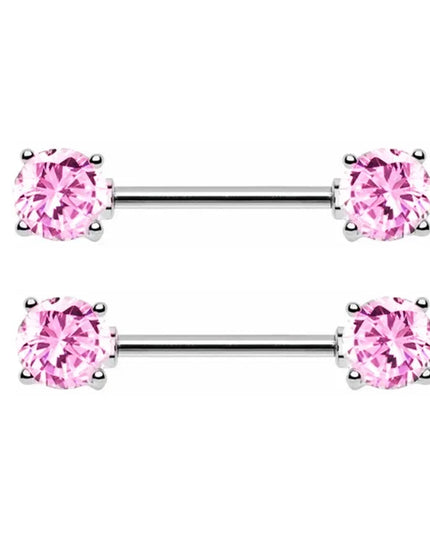 Pink Heart Nipple Piercing Barbell Set Shiny Crystal Nipple Rings Bulk For Women Flower Nippel Jewelry Pack Piercing Teton Lots