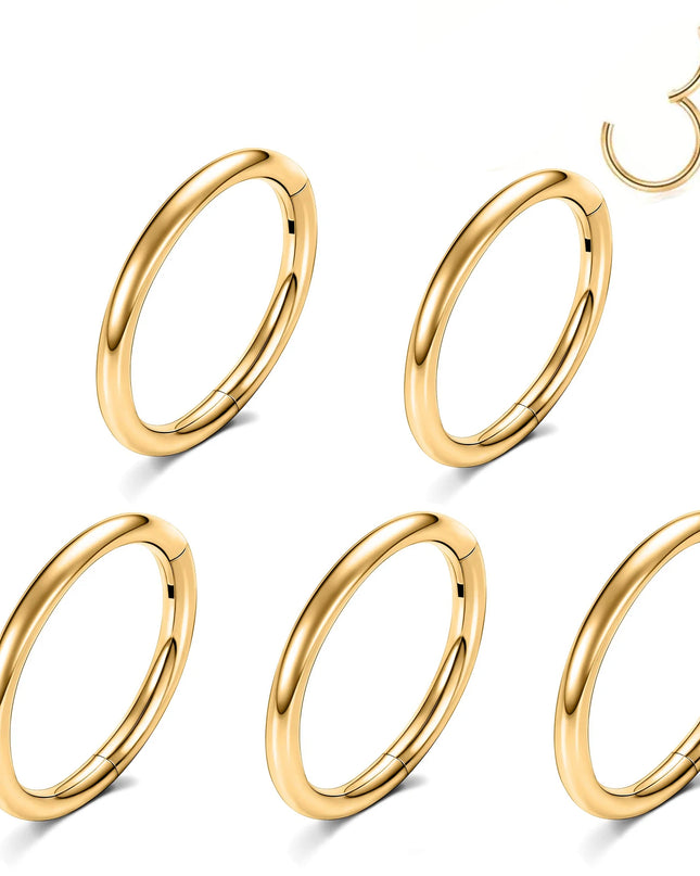 Hinged Nose Ring Hoop Septum Hoop  Ring Tragus Rook Ring Piercing Jewelry Lip Labret Ring Clicker Cartilage Earrings Women Gift