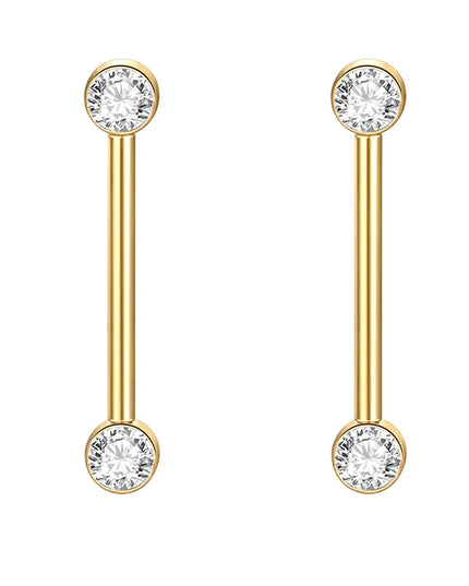 1/2Pcs Titanium Nipple Piercing Jewelry CZ Bezel Tongue Nipple Bars Piercing for Breasts Sexy Piercing Mamilo for Women 12-20mm