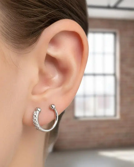 Non Piercing Nose Ring Cuff Sparkling Cubic Zirconia 2 Color Options Lightweight Comfortable Nose Jewelry for Concert Outfits