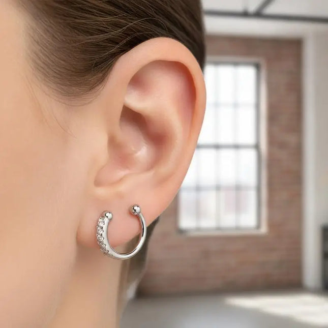 Non Piercing Nose Ring Cuff Sparkling Cubic Zirconia 2 Color Options Lightweight Comfortable Nose Jewelry for Concert Outfits