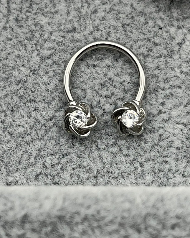 Horseshoe Ring Nose Ring Hinged Segment Septum Piercing Clicker Hoop Ear Cartilage Earrings Helix Silver Color Body Jewelry