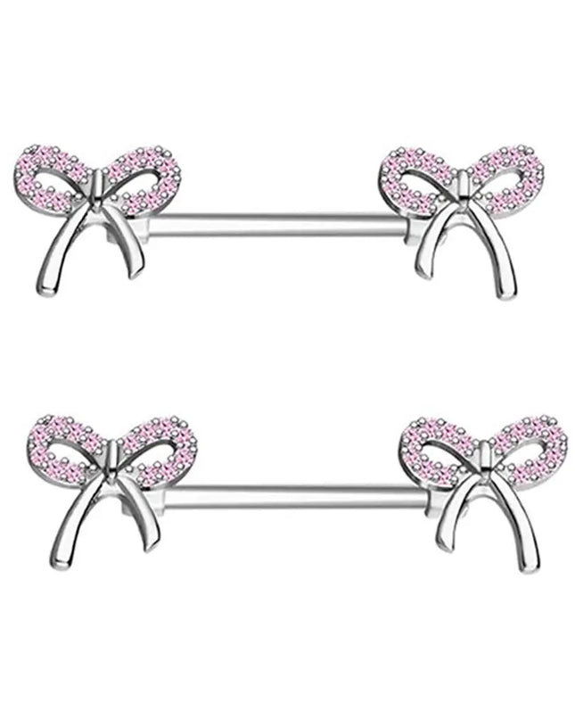 Nipple Piercing Jewelry 14G Stainless Steel Nipple Rings for Women Heart Butterfly Flower Bow Nipple Barbells