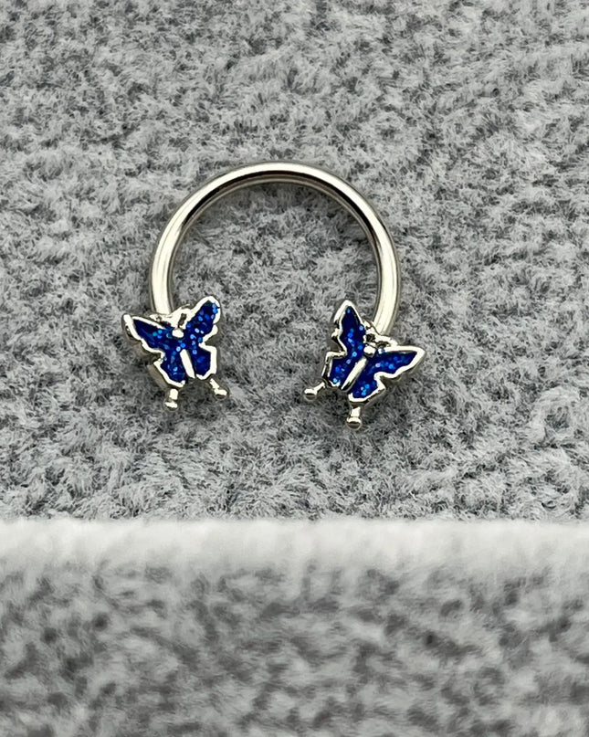 Horseshoe Ring Nose Ring Hinged Segment Septum Piercing Clicker Hoop Ear Cartilage Earrings Helix Silver Color Body Jewelry