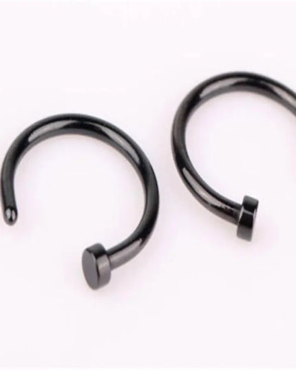 2PCS Stainlees Steel C Shape Nose Ring Women Girls Fake Piercing Hoop Stud Female Body Jewelry Party Gift