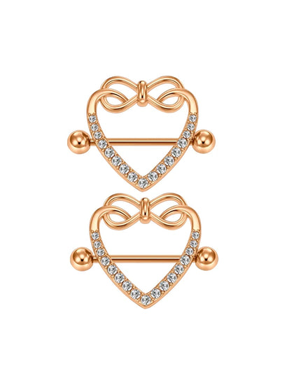 1Pair Heart Shaped Nipple Rings Piercing Jewelry for Women Sexy Clips Stianless Steel Nipple Ring Clamps Pierced Body Jewelry