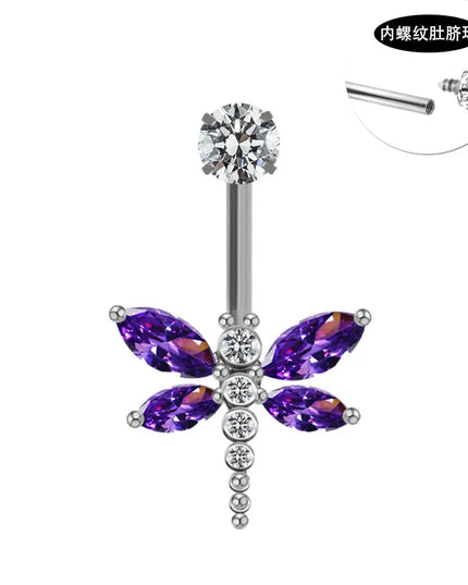 Fashion Crystal Belly Piercing Navel Ring Body Accessories Trigrams Flower Belly Button Piercing Ombligo Studs Jewelry
