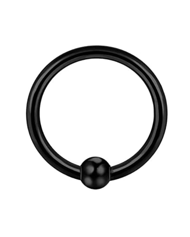WKOUD Septum Rings Hoop Nose Ring Horseshoe Stainless Steel Cartilage Earrings Hoop Helix Tragus Septum Piercing Jewerly Black