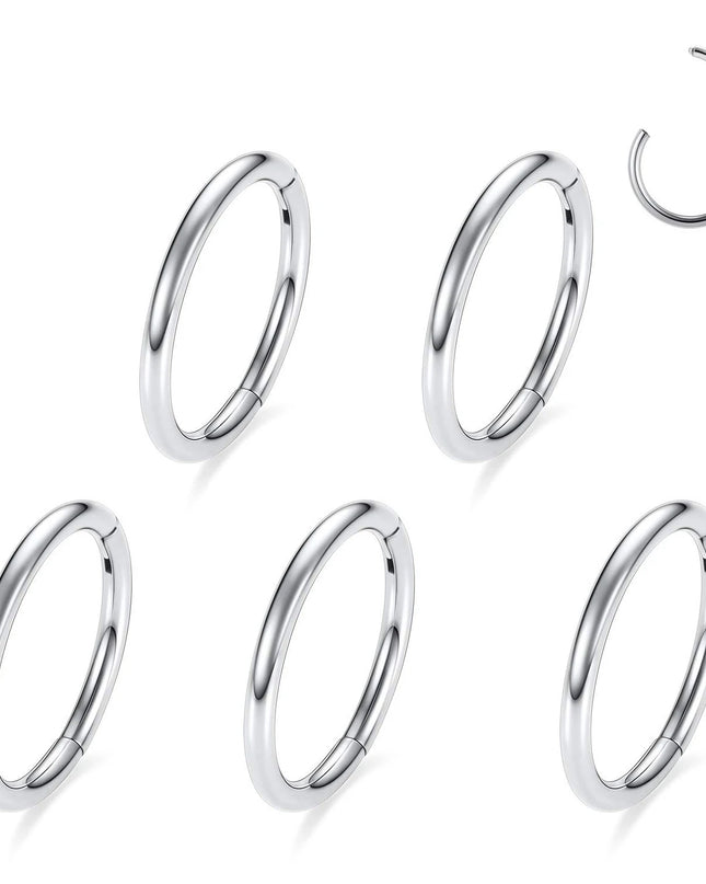 Hinged Nose Ring Hoop Septum Hoop  Ring Tragus Rook Ring Piercing Jewelry Lip Labret Ring Clicker Cartilage Earrings Women Gift
