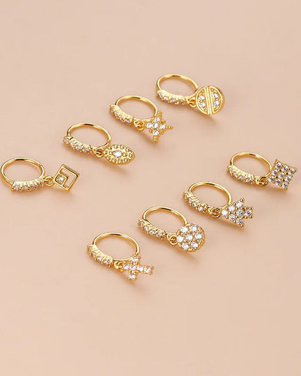 1PC 20G Cross Dangle Nose Hoop Rings for Women Girls Nose Rings Cartilage Earring Dangling Nose Piercing Jewelry