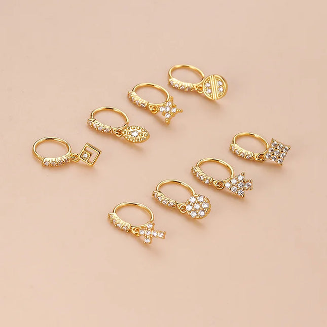 1PC 20G Cross Dangle Nose Hoop Rings for Women Girls Nose Rings Cartilage Earring Dangling Nose Piercing Jewelry