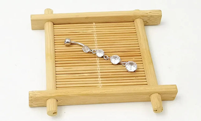 925 sterling silver Dangle Belly Button Rings for Women Fashion CZ Belly Ring Dangling navel piercing jewelry