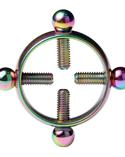1Pcs Stainless steel cross nipple ring with adjustable nipple clip without piercing