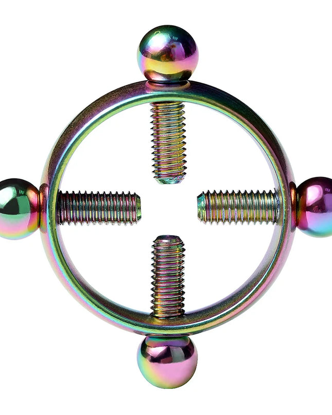 1Pcs Stainless steel cross nipple ring with adjustable nipple clip without piercing