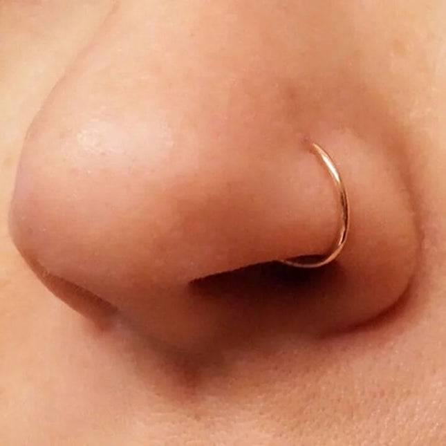 1/2pcs Nose Ring Clips Septum Ring Hoop Cartilage Tragus Helix Small Piercing Nose Rings  For Women Body Jewelry Accessories
