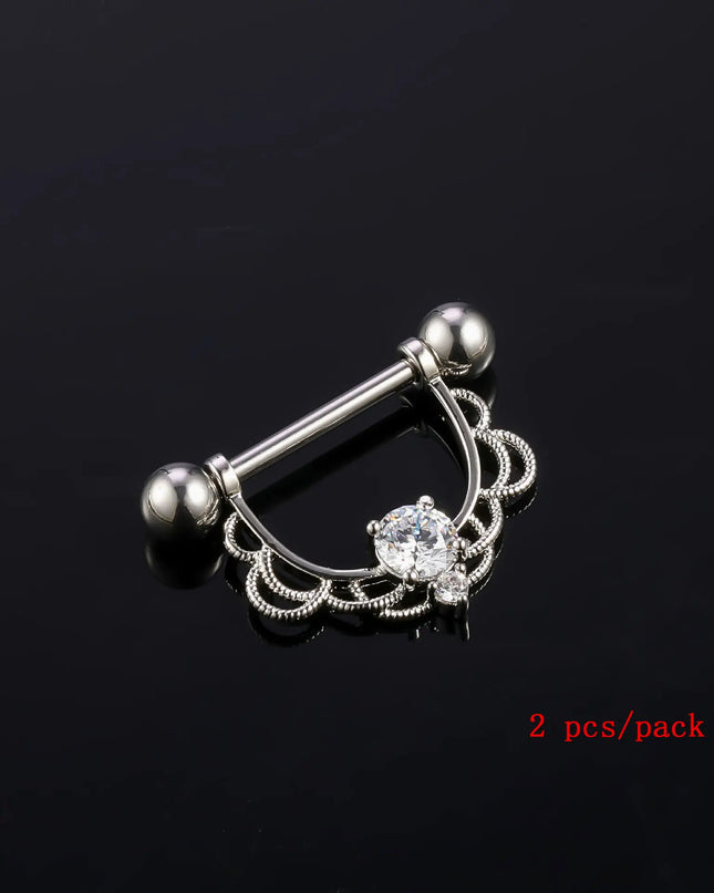 Sexy Nipple Ring Stainless Steel Zircon U Shape Barbell Nipple Studs Piercing Helix Piercing Body Papillary nail Jewelry