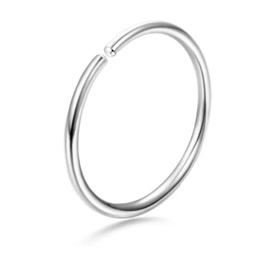 Bobisty 1Pc Nose Rings for Women Men Surgical Stainless Steel Retainer Clear Nose Rings Hoops Cartilage Tragus Piercing Jewelry