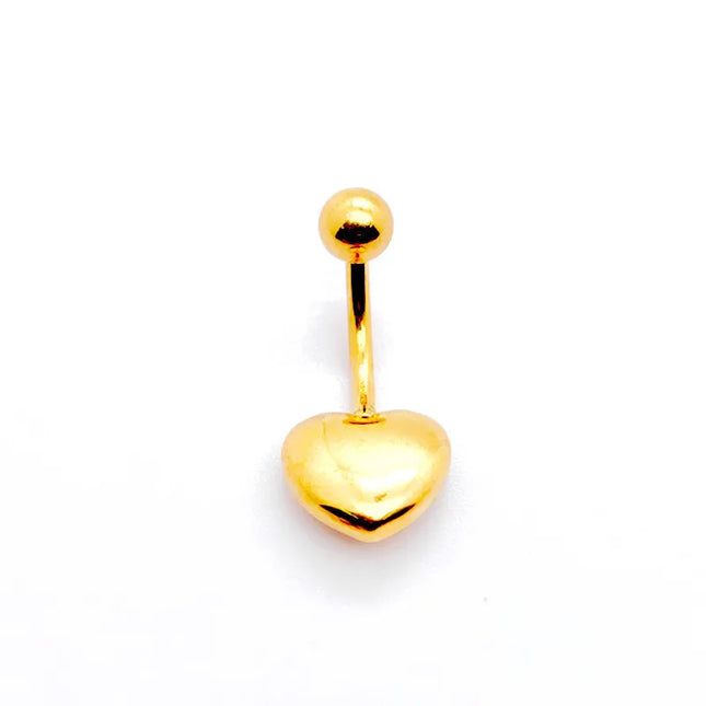 1Pcs Surgical Steel Gold /Silver Color Belly Button Piercing Heart Belly Rings  Navel Ring Cute Belly Bar Body Piercing Jewelry