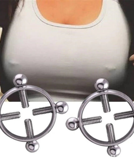 1Pcs Adjustable Stainless Steel Nipple Ring Clip-On Fake Nipple Piercing Jewelry for Women Various Colors Available