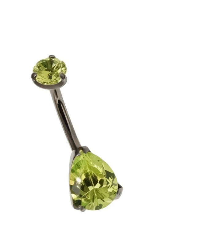 Elegant Titanium Belly Button Ring Zircon Stone G23 Titanium Dangle Curved Barbells Dangle Design Curved Barbell