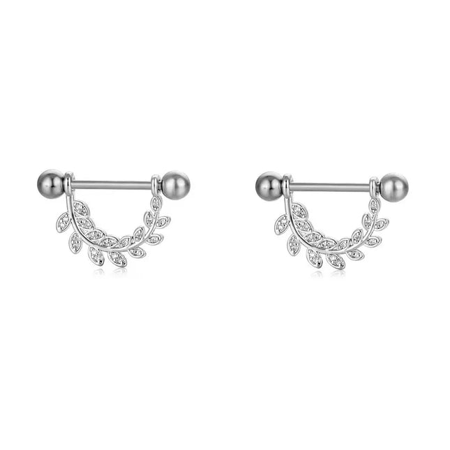 Sexy Nipple Ring Stainless Steel Zircon U Shape Barbell Nipple Studs Piercing Helix Piercing Body Papillary nail Jewelry