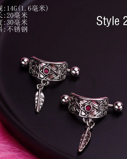 Retro Snake Nipple Piercing Jewelry Shiny Crystal Bunny Rabbit Nipple Rings For Women Girls Heart Nipple Barbells Piercing Pezon