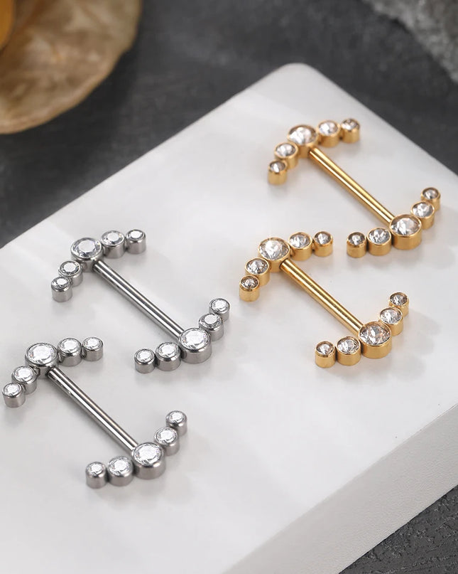 1Pc G23 Titanium Nipple Piercing Barbell Ring Flower Internally Threaded Nipple Shield Ring for Sexy Women Body Piercing Jewelry
