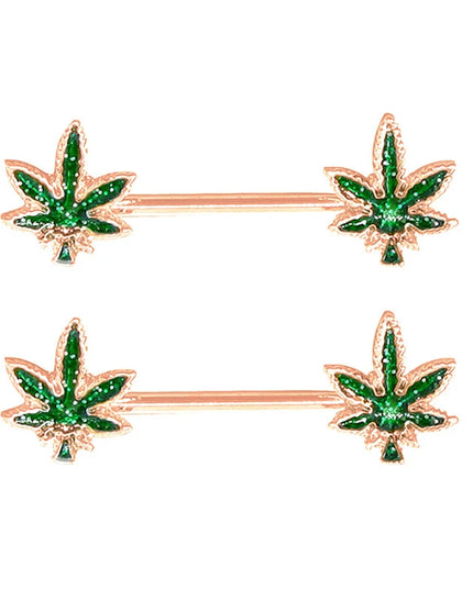 Jewelry Sexy Crystal Leaf Nipple Bar Rings Nipple Ring Barbell Body Piercing Fashion Accessory