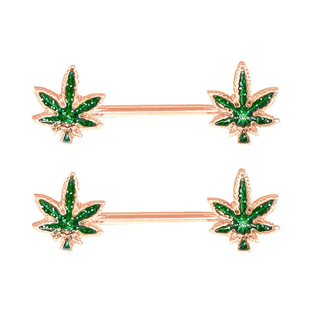 Jewelry Sexy Crystal Leaf Nipple Bar Rings Nipple Ring Barbell Body Piercing Fashion Accessory