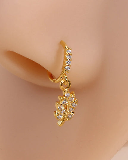 Nose Rings Hoop for Women Men Body Piercing Jewelry Cartilage Earring Nose Dangling CZ Cross Crown Starfish Dangle Nose Ring