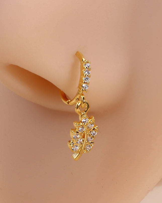 Nose Rings Hoop for Women Men Body Piercing Jewelry Cartilage Earring Nose Dangling CZ Cross Crown Starfish Dangle Nose Ring