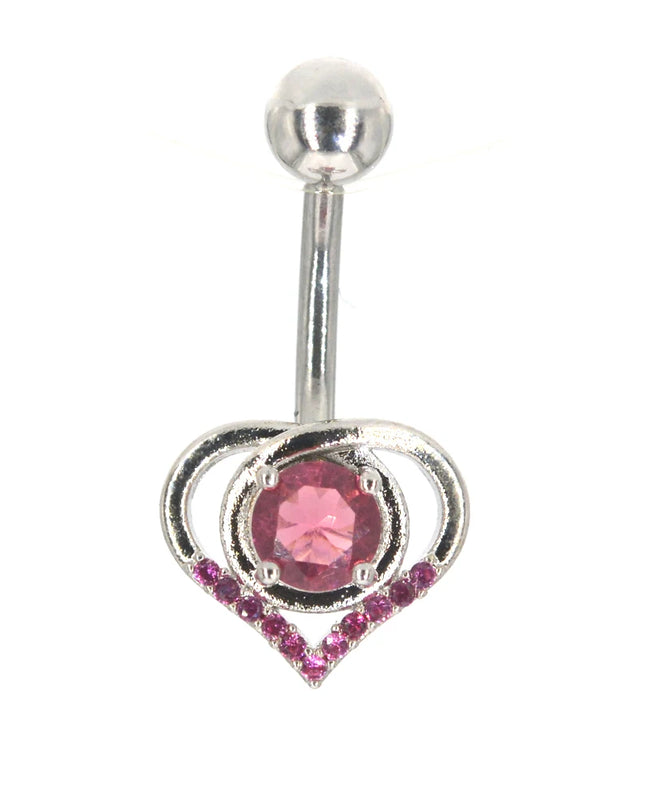 1Pc Butterfly Sexy Dangling Navel Belly Button Ring Oreja 14G Heart Brand New Heart 316L Surgical Steel Belly Piercing Jewelry