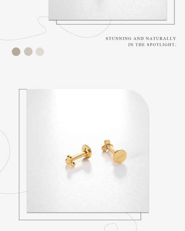 ANDYWEN 925 Sterling Silver 6mm Proud Milky Way  Queen Flash Baby Angel Piercing Screw Pendientes Stud Earring Women Clips Jewel
