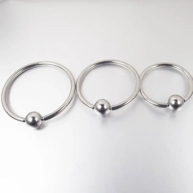1  Piece Big Ball Stainless Steel Captive Hoop Rings BCR PA Ring Nipple Body Piercing Jewelry