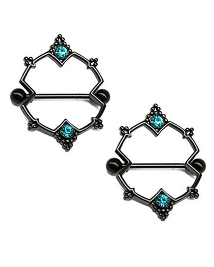 Punk rock sexy black rose nipple ring, body puncture nipple jewelry, women's sexy accessory gift