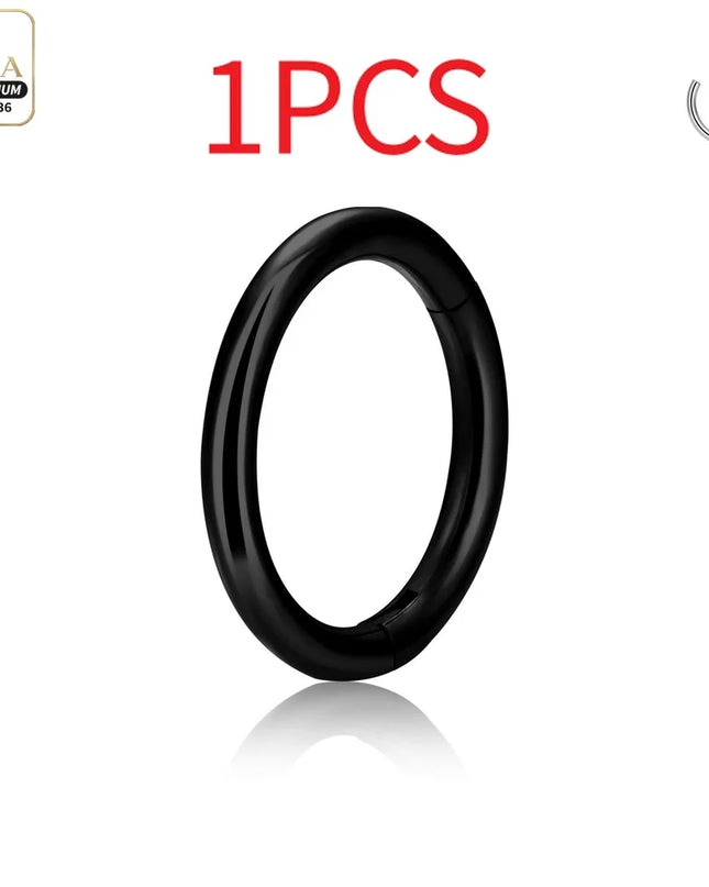 Nose Rings G23 Titanium Lip Ring For Women And Men Piercing Jewelry Hoop Earrings Mixed Color Body Clips Hinged