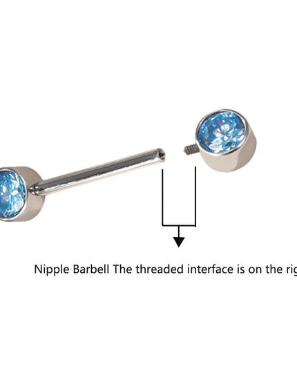 ASTM F136 Titanium PIERC Barbell Ring Nipple Ring Barbell CZ 14G12mm Ear Bar Piercing Bar Barbells Nipple Piercing Jewelry