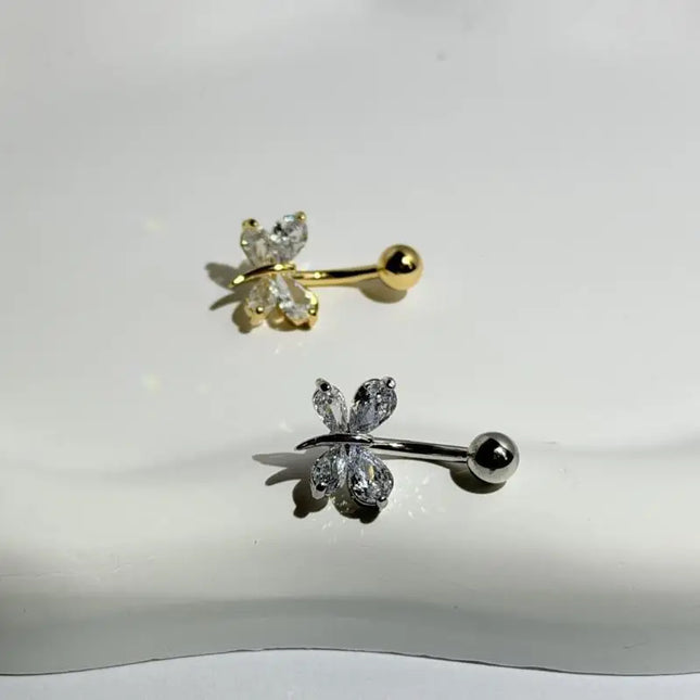 Belly Button Ring Trendy Dragonfly Butterfly Shape Sexy Comfort Fit Navel Piercing Jewelry for Girls Pool Party Beach Trip